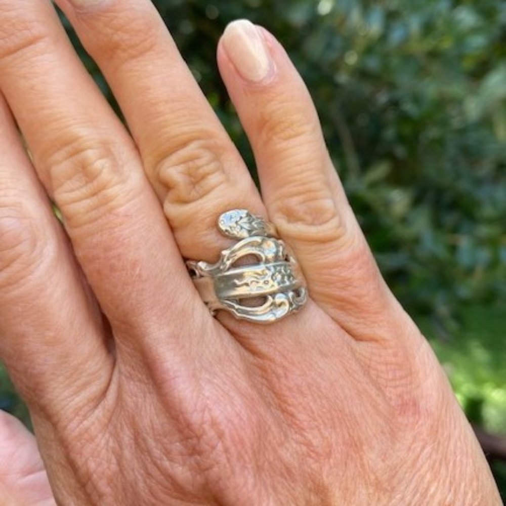 VTG CELLINA Sterling Wrap Spoon RING - Picture 6 of 11